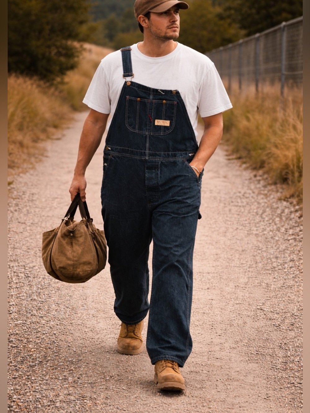 Vintage (90s) Big Mac Denim Overalls W48 L30 Dark Wash Carpenter Workwear